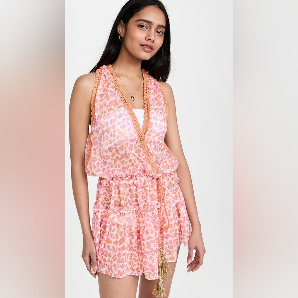 RAMY BROOK Printed Donica Cover Up Mini Dress Women's Size XS NWT Orange